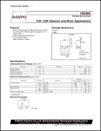 1SS365 datasheet: Schottky barrier diode, VHF, UHF detector, mixer application 1SS365