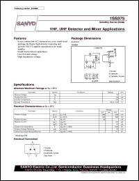 1SS375 datasheet: Schottky barrier diode, VHF, UHF detector, mixer application 1SS375