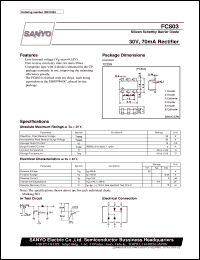 FC803 datasheet: Silicon schottky barrier diode, 30V/70mA rectifier FC803