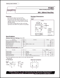 FC804 datasheet: Silicon schottky barrier diode, 30V/200mA rectifier FC804