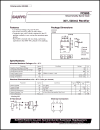 FC805 datasheet: Silicon schottky barrier diode, 30V/500mA rectifier FC805