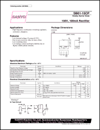 SB01-15SP datasheet: Shottky barrier diode, 150V/100mA rectifier SB01-15SP