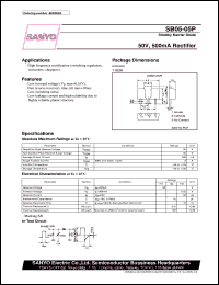 SB05-05P datasheet: Shottky barrier diode, 50V/500mA rectifier SB05-05P