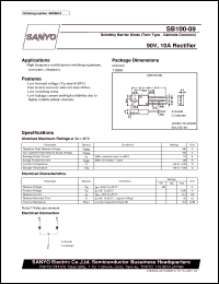 SB100-09 datasheet: Shottky barrier diode, 90V/10A rectifier SB100-09