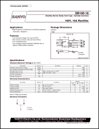 SB100-18 datasheet: Shottky barrier diode, 180V/10A rectifier SB100-18