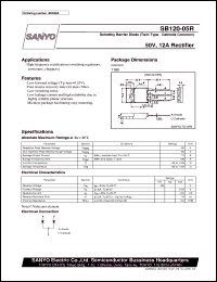 SB120-05R datasheet: Shottky barrier diode, 50V/12A rectifier SB120-05R