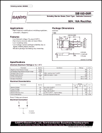 SB160-09R datasheet: Shottky barrier diode, 90V/16A rectifier SB160-09R