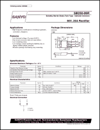 SB250-09R datasheet: Shottky barrier diode, 90V/25A rectifier SB250-09R