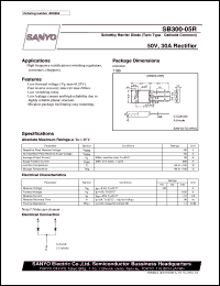 SB300-05R datasheet: Shottky barrier diode, 50V/30A rectifier SB300-05R
