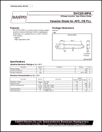 SVC251SPA datasheet: Varactor diode for AFC, CB PLL SVC251SPA