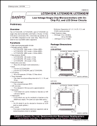 LC72342W datasheet: Low-voltage single-chip microcontroller with on-chip PLL and LCD driver circuit LC72342W