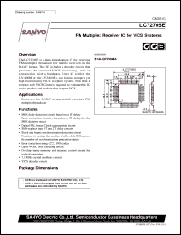 LC72705E datasheet: FM multiplex receiver IC for VICS system LC72705E