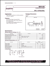 SB10-05 datasheet: Schottky barrier diode, 50V/1A rectifier SB10-05
