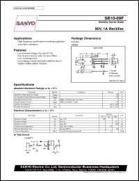 SB10-09F datasheet: Schottky barrier diode, 90V/1A rectifier SB10-09F