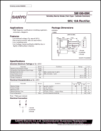 SB100-09K datasheet: Schottky barrier diode, 90V/10A rectifier SB100-09K