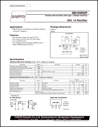 SB10W05P datasheet: Schottky barrier diode, 50V/1A rectifier SB10W05P