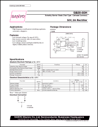 SB20-05H datasheet: Schottky barrier diode, 50V/2A rectifier SB20-05H