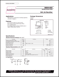 SB20-05Z datasheet: Schottky barrier diode, 50V/2A rectifier SB20-05Z