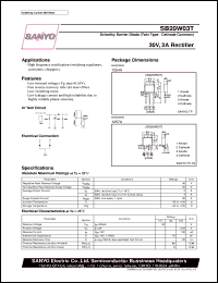 SB20W03T datasheet: Schottky barrier diode, 30V/2A rectifier SB20W03T