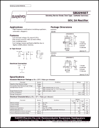 SB20W05T datasheet: Schottky barrier diode, 50V/2A rectifier SB20W05T