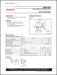 SB30-03P datasheet: Schottky barrier diode, 30V/3A rectifier SB30-03P
