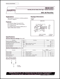 SB40-05H datasheet: Schottky barrier diode, 50V/4A rectifier SB40-05H