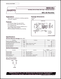 SB50-09J datasheet: Schottky barrier diode, 90V/5A rectifier SB50-09J
