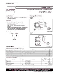 SBA100-04Y datasheet: Schottky barrier diode, 40V/10A rectifier SBA100-04Y