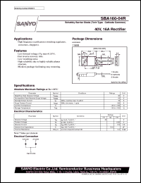 SBA160-04R datasheet: Schottky barrier diode, 40V/16A rectifier SBA160-04R