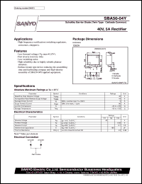 SBA50-04Y datasheet: Schottky barrier diode, 40V/5A rectifier SBA50-04Y