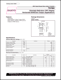 TS7992 datasheet: NPN triple diffused planar silicon transistor, ultrahigh-definition CTR display horizontal deflection output application TS7992