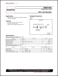 SB30-04A datasheet: Schottky barrier diode, 40V/3A rectifier SB30-04A