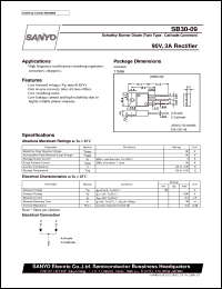 SB30-09 datasheet: Schottky barrier diode, 90V/3A rectifier SB30-09
