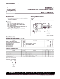 SB30-09J datasheet: Schottky barrier diode, 90V/3A rectifier SB30-09J