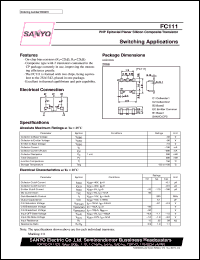 FC111 datasheet: PNP epitaxial planar silicon composite transistor, switching application FC111