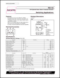 FC115 datasheet: PNP epitaxial planar silicon composite transistor, switching application FC115