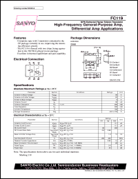 FC119 datasheet: NPN epitaxial planar silicon composite transistor, low-frequency general-purpose amp application FC119