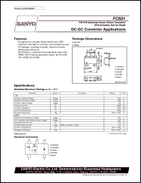 FC601 datasheet: PNP epitaxial planar silicon transistor + schottky barrier diode, DC-DC convertor application FC601