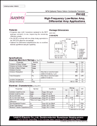 FH102 datasheet: NPN epitaxial planar silicon composite transistor, high-frequency low-noisw amp, differential amp application FH102