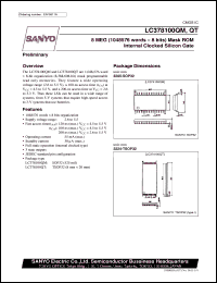 LC378100QT datasheet: 8MEG (1048576words x 8bit) mask ROM internal clocked silicon gate LC378100QT