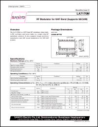 LA7170M datasheet: RF modulator for UHF band LA7170M