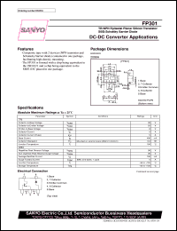 FP301 datasheet: NPN epitaxial planar silicon transistor + schottky barrier diode, DC-DC convertor application FP301