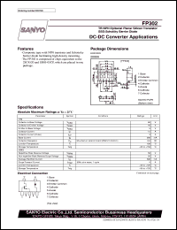 FP302 datasheet: NPN epitaxial planar silicon transistor + schottky barrier diode, DC-DC convertor application FP302