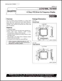 LC7574NW datasheet: 1/2 duty VFD driver for frequency display LC7574NW