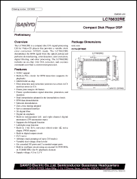 LC78632RE datasheet: Compact disk player DSP LC78632RE