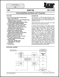 X24F128P-5 datasheet: 128K (16K x 8bit) 2-wire SerialFlash with block protection X24F128P-5