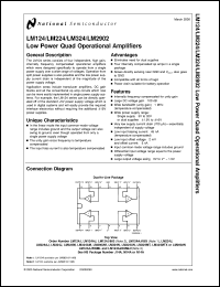 LM124MDS datasheet: Low Power Quad Operational Amplifier LM124MDS