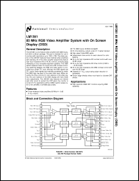 LM1281N datasheet: 110 MHz RGB Video Amplifier System with On Screen Display (OSD) LM1281N