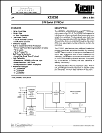 X25C02P datasheet: 2K (256 x 8bit) SPI serial E2PROM X25C02P