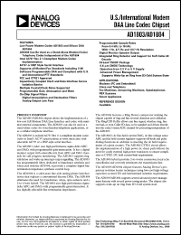 AD1803 datasheet: Modem/Voice/Telephony Codec (U.S./International Modem DAA Line Codec Chipset) AD1803